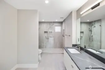 Extra Bathroom Space Added for a Bench or Stand Up Wardrobes