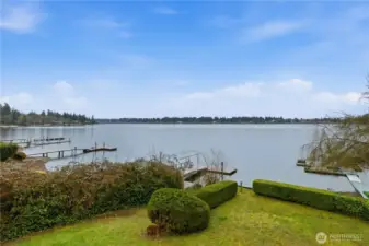 View of American Lake from the deck.