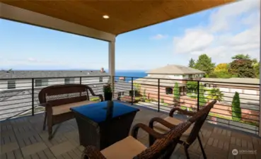 Third floor covered deck with expansive views.