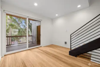 Living room and deck unstaged