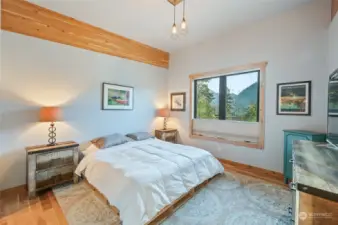 Even the bedroom has views and natural light!