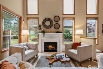 Living room with gas fireplace