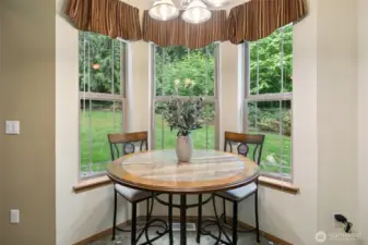 Kitchen nook--perfect for early morning coffee.