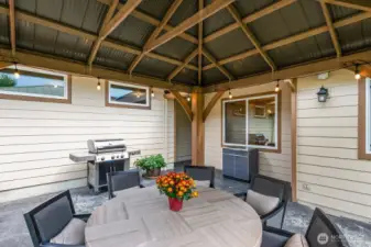 Entertain or relax under the covered patio in any weather.