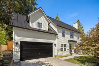 Modern classic on a tree-lined street invites you in.