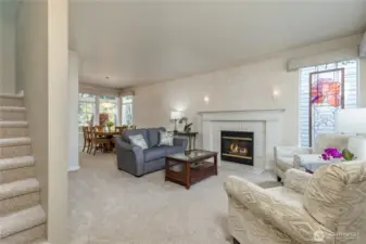 Elegant living room off the entry