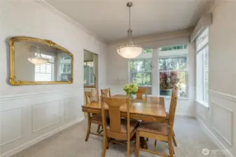 Formal dining room off the living room and kitchen