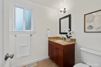 The full guest bath (with a bathtub/shower) is fully updated