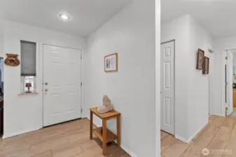 Backside of front door and entry way