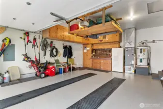 Garage with Built in Cabinets