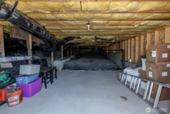 Extra storage space in basement.