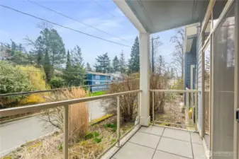 Private, covered patio. Great for all seasons