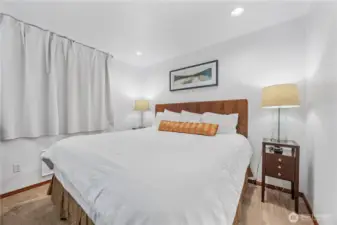 Comfortable kind-size bed.