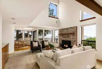 Family room with gas fireplace