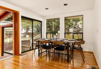 Dining room with plenty of sunlight