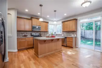Spacious kitchen with room for a breakfast table