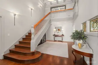 Grand Entry with Imported Chandelier and Stained Glass