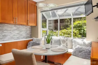 Enjoy the cozy nook while enjoying your morning coffee.