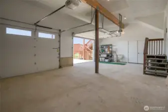 Spacious two car garage, and behind the double doors is where the Legacy Lift comes down.