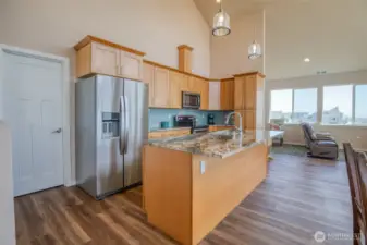 Vaulted ceilings and big windows really open up the space.