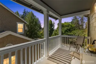 Twilight upper level deck area
