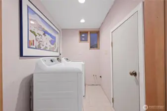 Laundry room in basement