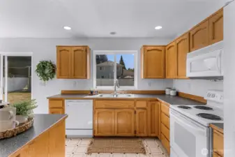 Plenty of cabinet storage and ample counter space