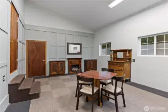 Used as the grooms + groomsmen prep room