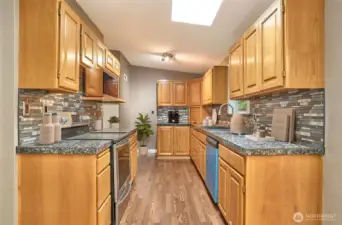 Kitchen refinished oak cabinets.