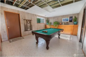 Virtually staged rec room. This home has a family room AND a rec room!