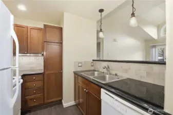 long view of homes kithen