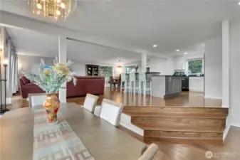 Dining room is open to the kitchen and living room