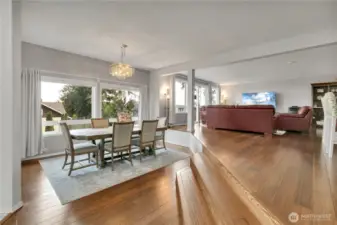 Dining room with water views and adjoins the living room