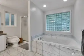 Primary EnSuite Bath with Shower and Jetted Tub