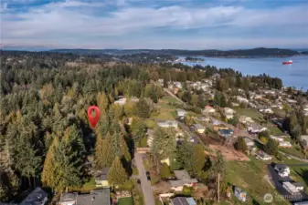 Aerial View of the home and looking North