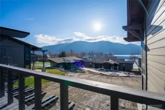 Second bedroom also features beautiful views of Lake Chelan and opens to a private deck.