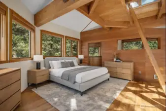 Virtually staged upstairs suite.