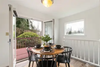 Dining area going to the private deck