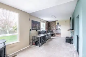 Full view of living room. Brand new carpet.