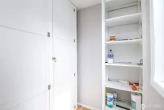 Amazing built in pantry area off of dining room area.
