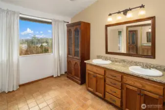 Grand primary bath has everything you need especially room