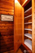 Handmade, pine cabinets offer ample storage space