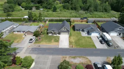 Front of home drone view