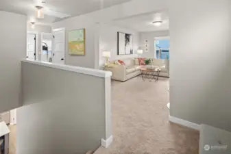 Expansive family room on upper level