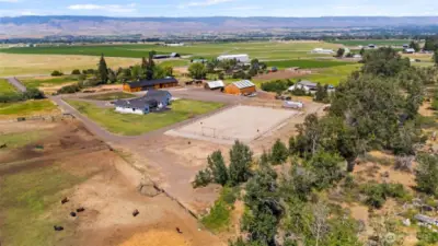 Property overview w/several irrigated pastures to the left.