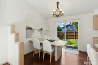 Dining area off the back patio.