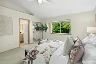 Ceiling fan and this house has a/c!