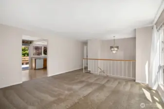 Light flows through to kitchen area