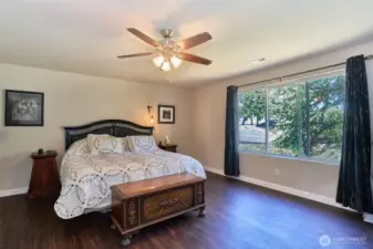 Huge master suite with lake view