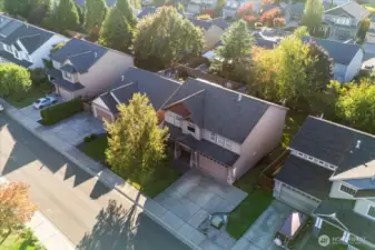 Ariel view of front of home